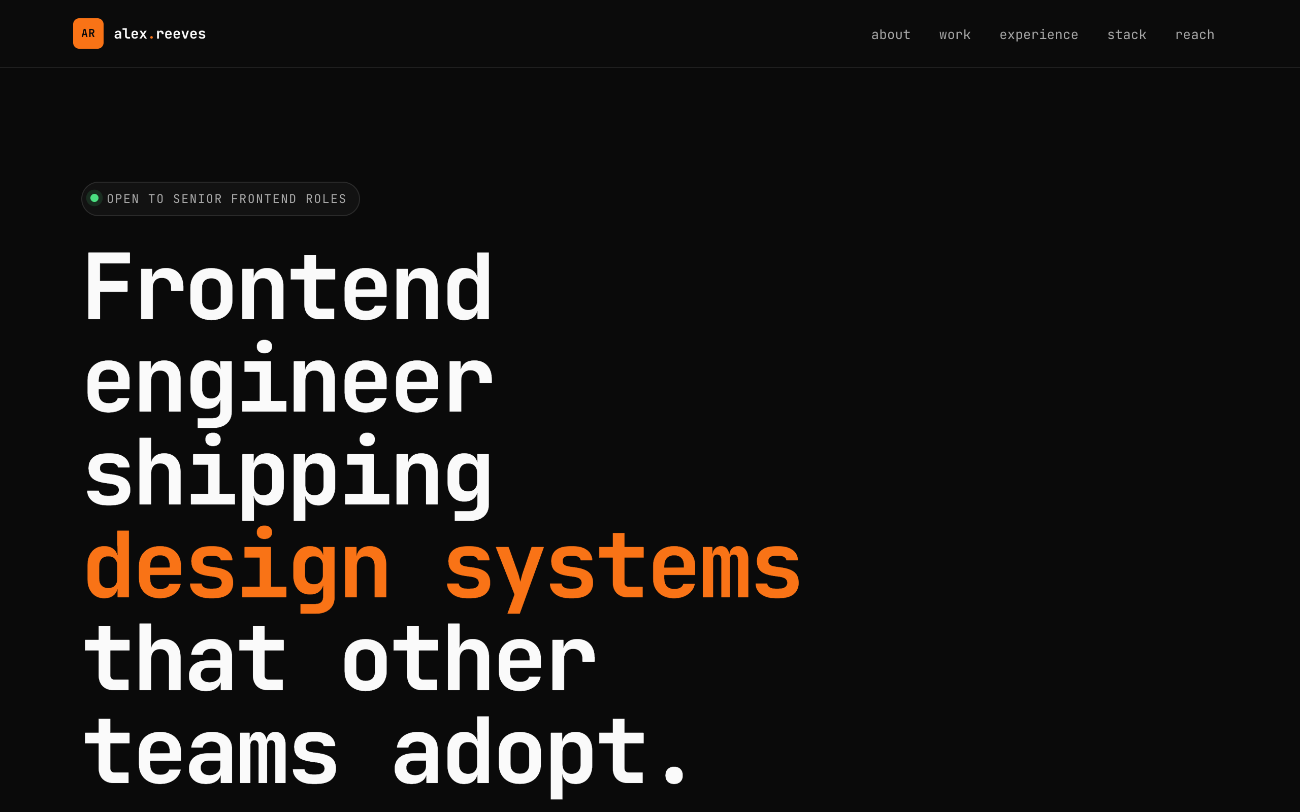 Mid Frontend Engineer portfolio example