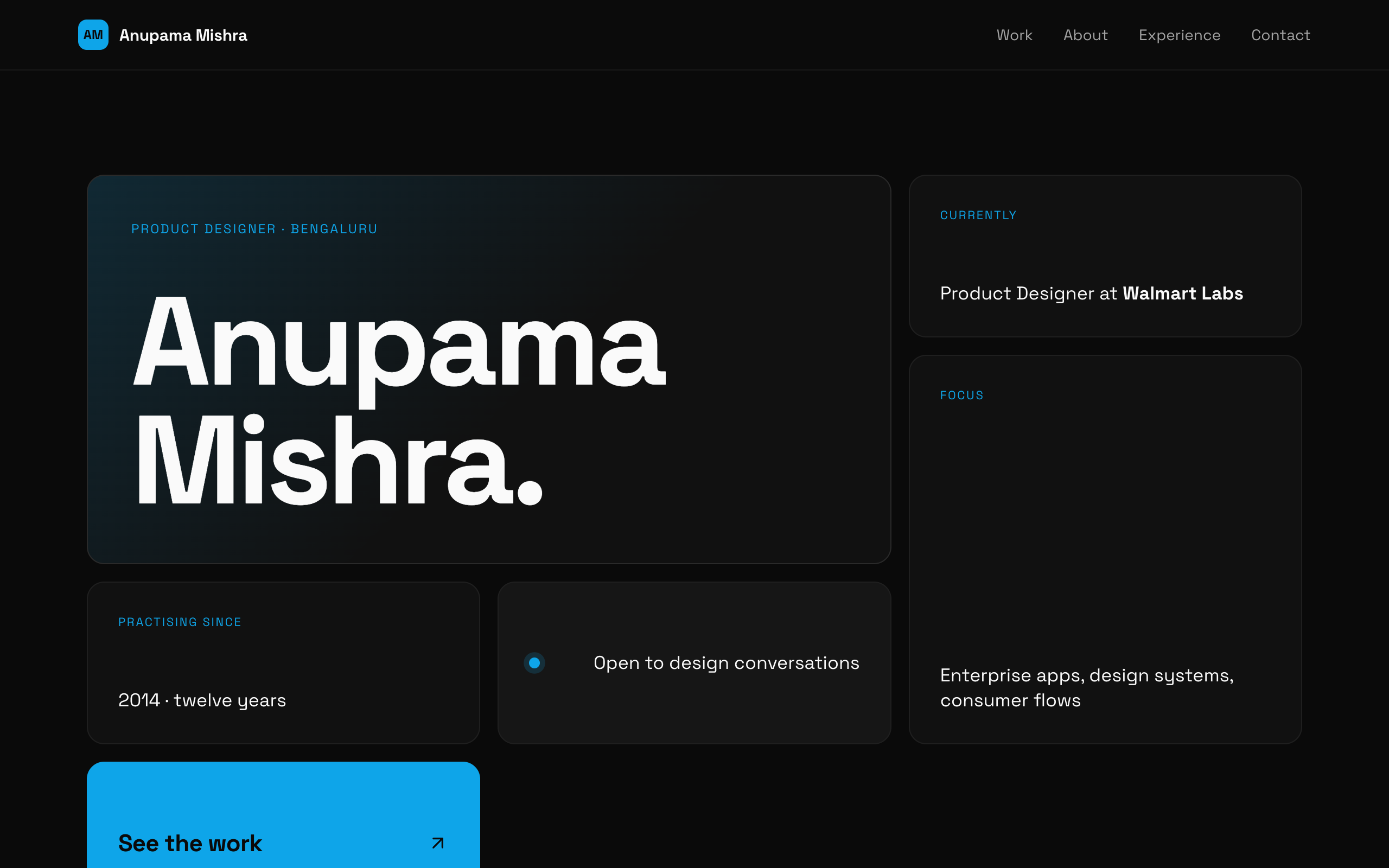 Senior UI/UX Designer portfolio example