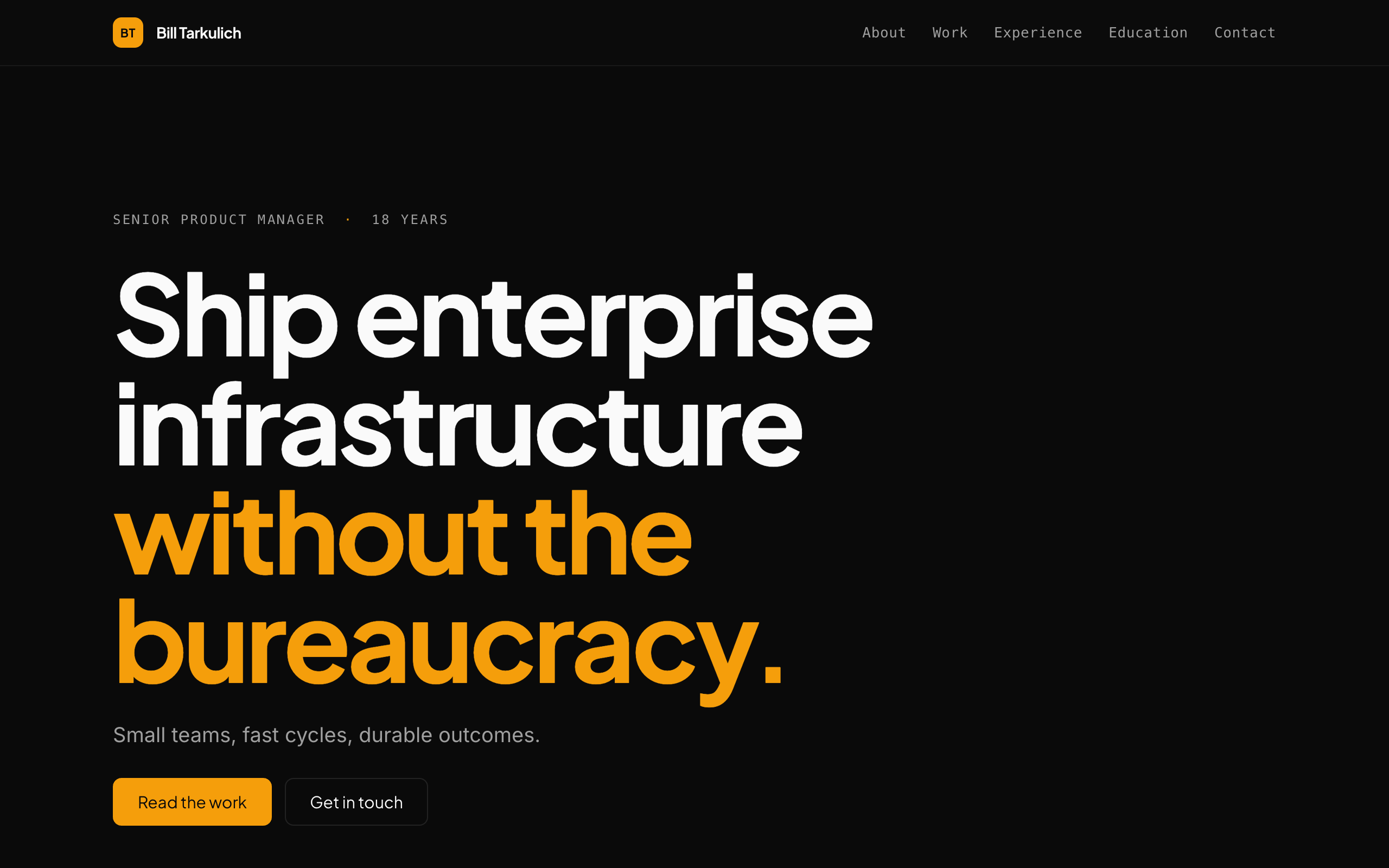 Senior Product Manager portfolio example