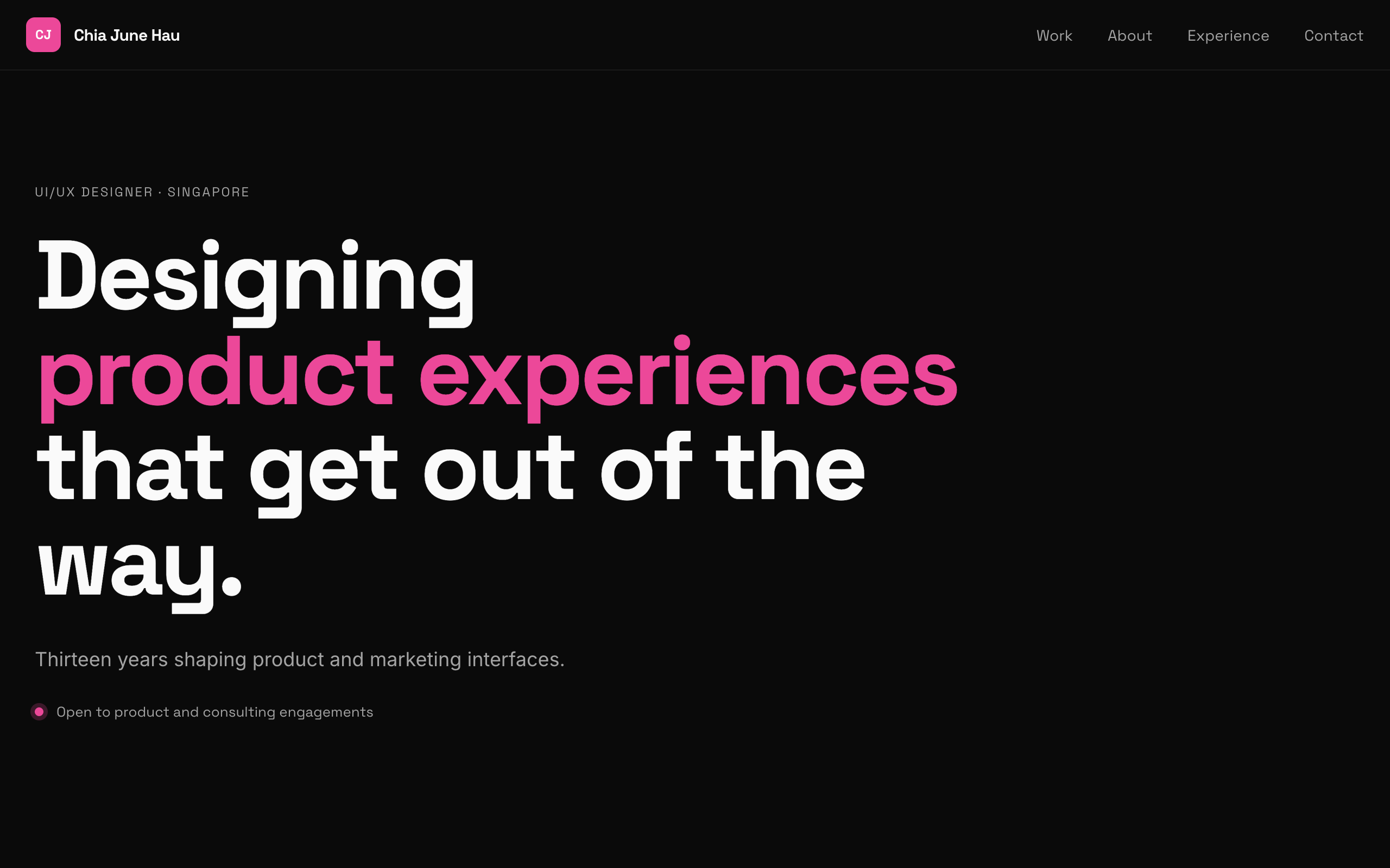 Senior Product Designer portfolio example